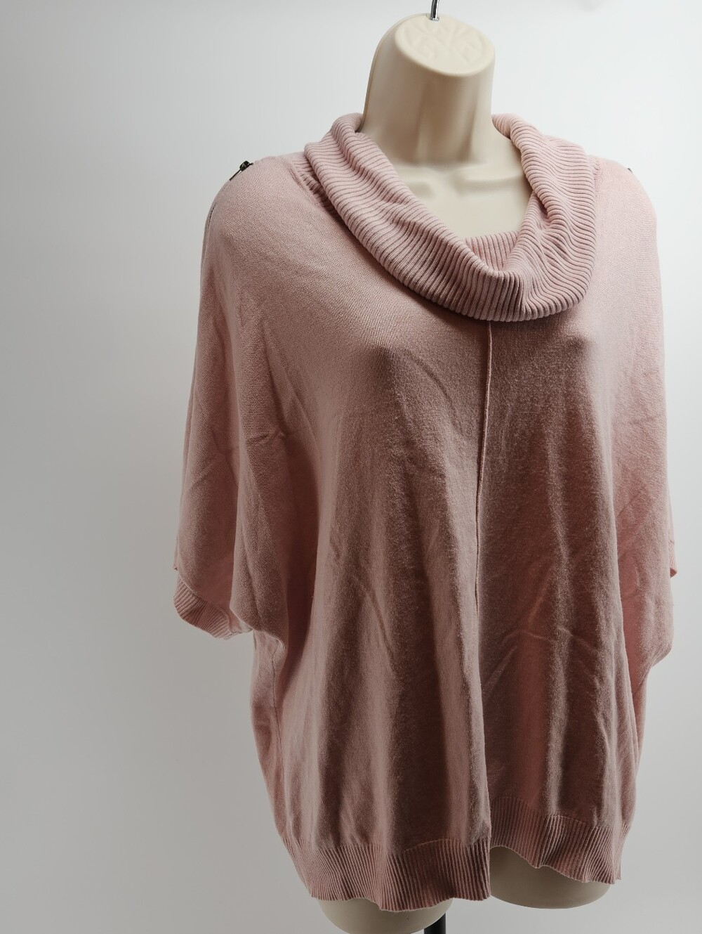 Women's Dusty Pink Cowl Neck Sweater - Picture 11 of 13